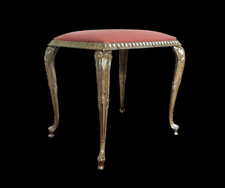 Hocker Sitzbank Messing Samt gepolstert