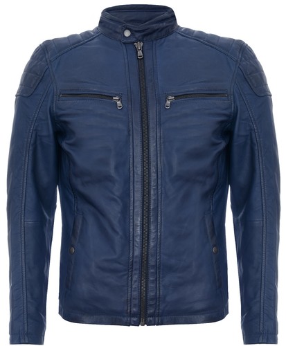 Herren marine lederjacke - herren,