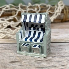 Deko Strandkorb blau/weiß Polystone 6cm maritime Dekoration