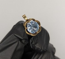 Vintage Anhänger 333 Gold Floral mit blauen Edelstein Schmuck Herren Damen