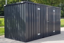 4m Gartenhäuschen Geräteschuppen Gartenlager Gartenbox RAL7021 Doppeltür Box