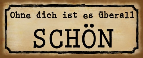 Holzschild 27x10 ohne - dich, ist