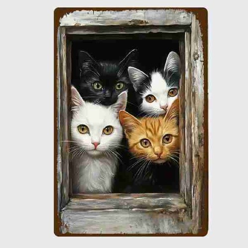Blechschild katzen - blechschild,