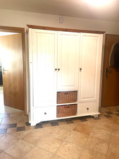 KLEIDERSCHRANK Kiefer  massiv  weiß Landhaus 160x190x55