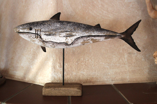 Fisch auf fuß holz - auf,