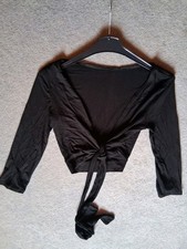 Bolero Jäckchen Bindebänder schwarz 3/4 Arm H&M S 36
