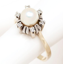 Perlenring 18 Karat 750 Gold