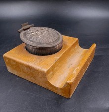 Altes Tintenfass Holz Glas