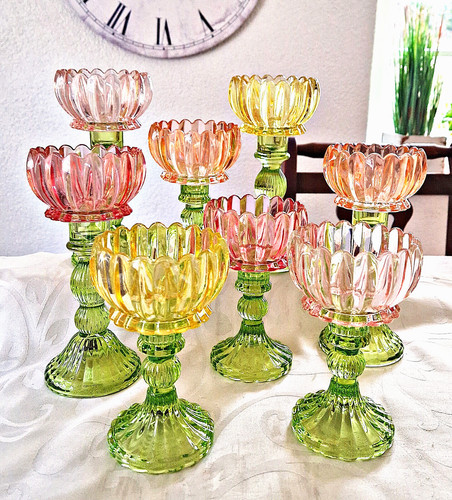 Teelichthalter glas blüte - teelichthalter,