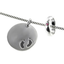 Set Taufe Geburt Kinder Baby Füsschen mit Kette und Taufring inklusive Gravur