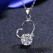 2CT Moissanite Heart Pendant