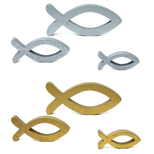 Deko fisch 3er set aus - fisch,