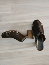 Tamaris Damen Clogs in Wildleder dunkelbraun, Größe 37