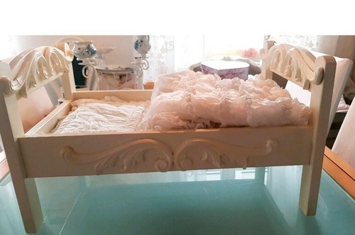 Puppenbett shabby babyshooting - puppenbett,