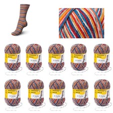 10 x 50g REGIA Sockenwolle Wollpaket 4-fädig - Fb5478 brasil salvador (49,90€/kg