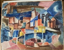 Franz Hartmann    Stadtbild  1   1969.   Aquarell.  signiert