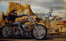 MOTORRAD  ROUTE   66      Retro Blechschild 30 x 20 cm Metallschild