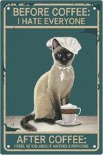 Katze Blechschild Kaffee