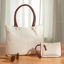 2- tlg. Taschenset Shopper Henkeltasche Handtasche Tasche Börse Kosmetiktasche