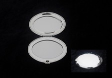 Taschenspiegel oval versilbert 8 x 6 cm - neu