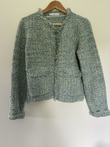 Mango bouclé blazer türkis - mango,
