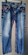 Jeel Jeans 36/34 Straight Herrenjeans Rote Naht