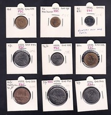 9x Frankreich: 1, 5, 10, 20 Cent. + ½, 1, 2, 5, 10 Francs 1982 - FDC prägefr.