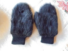Damen fell handschuhe schwarz - fell,