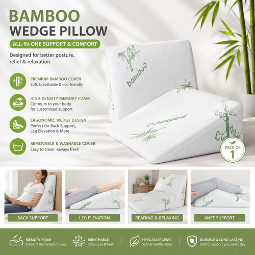 Bambus memory foam keilkissen - memory,