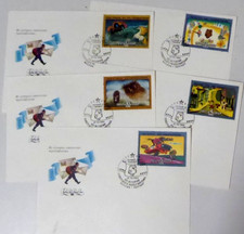 CCCP 1988 / 5x FDC mit Michel 53798 - 5802 / Sowjetische Zeichentrickfilme