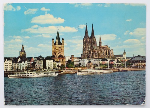 Postkarte köln am - am, rhein