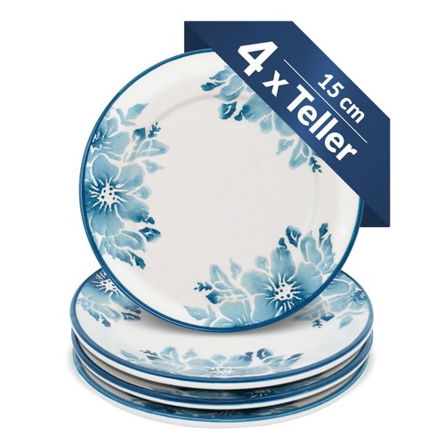Keramik teller enzian 4er set - keramik,