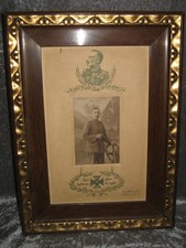 antikes Soldatenfoto gerahmt Heil dem Tapferen Krieger Militaria Eisernes Kreuz