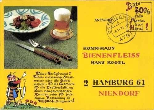 Werbung honighaus - ak, werbung,