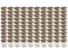100x Mini Sturzgläser 50 ml klein Marmeladengläser Einmachgläser Schraub Silber 