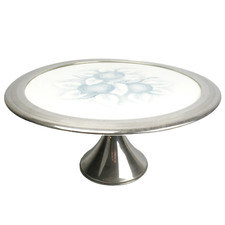 Alte Kuchenplatte Tortenplatte ca. 1920 Jugendstil Art Deco Fuß Trauben Pflaume