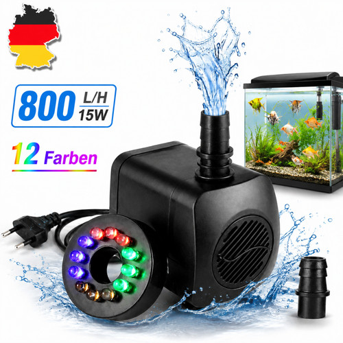 Teichpumpe led tauchpumpe 15w - led,