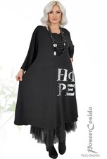 LAGENLOOK Long-Shirt-Kleid HOPE schwarz  L-XL-XXL-XXXL 44 46 48 50 52 54 56 58