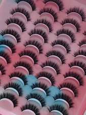 20 Paar HL02 3D Echthaar Wimpern 100% Mink Lashes Fake False Faux Eyelashes 