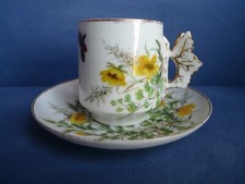 *rar* Mokkatasse, Charles Field Haviland, Limoges, 1868, m. Schmetterlingshenkel