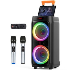 JYX Karaoke-Maschine, Bluetooth-Lautsprecher für Party-Gesang und Gesang Mikrofo