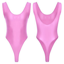 Herren Body Glänzend Bodysuit High Cut Stringbody Rückenfrei Einteiler Badeanzug