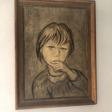 GROSSES 50er Jahre Diebesmarkt Neapel Öl Außenseiter Kunst Gemälde signiert