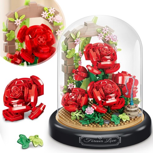 Blumen rose klemmbausteine - rose,