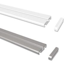 Gardinenschiene Vorhangschiene Weiß oder Alufarbig aus Aluminium, 1- / 2 -läufig