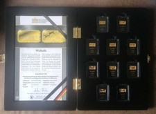 10x 1g Goldbarren 10g Gesamt Deutsche Wahrzeichen in Gold 999,9 - PP Proof