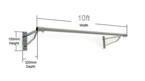 10ft lang kleidung schiene - lang,