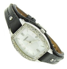 Fossil Kristall Damen Armbanduhr Leder schwarz Perlmutt JR-1340 5ATM B neu S145