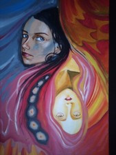 Gemälde Acryl auf Leinwand handgemalt 40x60cm "Doppelvision" 