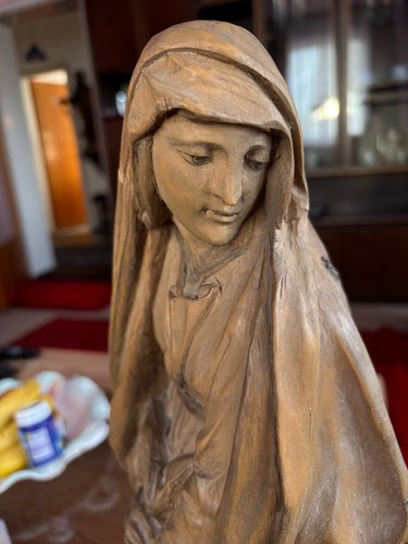 Heiligenfigur aus eichenhölz - aus,
